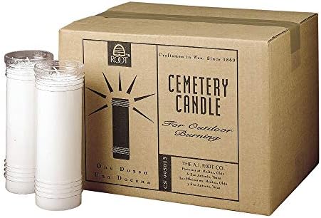Root Candles 7-Day Devotional Vela Cemetery Memorial Candles, Clear