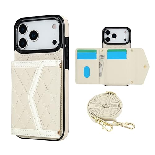 Évitez les chutes : étui iPhone 17 Pro Max blanc cuir rabat bandoulière