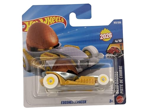Hot Wheels - 'Eggshelleracer - JJH47 - Drag Racers 4/10 - Short Card - Amarillo - Modelo de fantasía - Mattel 2026 (103/250) - 1:64