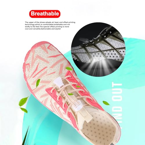 Image of Beach Water Shoes for Women Men Quick Dry Non-Slip Wide Toe Hike Barefoot Footwear for Beach Pool Aqua Swim Surf Walk