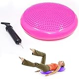 Agolu Balancekissen inklusive Luftpumpe Extra Thick Luftgefülltes Balance Board für Balancetraining Koordinationstraining Vielseitiges Balance Pad für Sport Fitness Yoga(Color:Rosa)