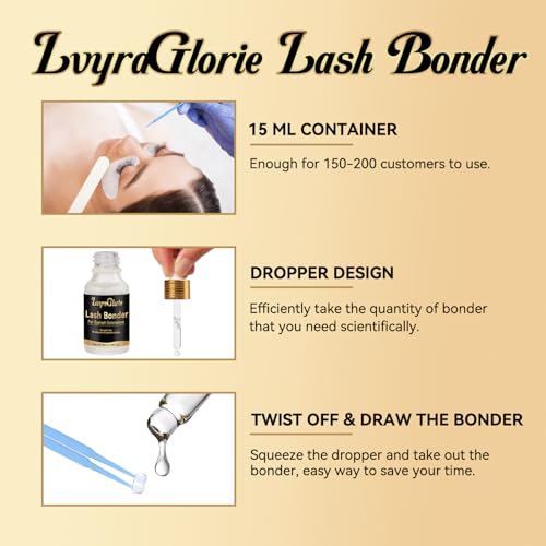 Lvyraglorie LASH BONDER001 Bonder For Eyelash Extensions, 15Ml Professional Super Bonder For Lash Extensions, Waterproof Lash Sealant Speed Up Glue Drying Time Reducing Glue Fumes And Extending Retention Time thumb #4