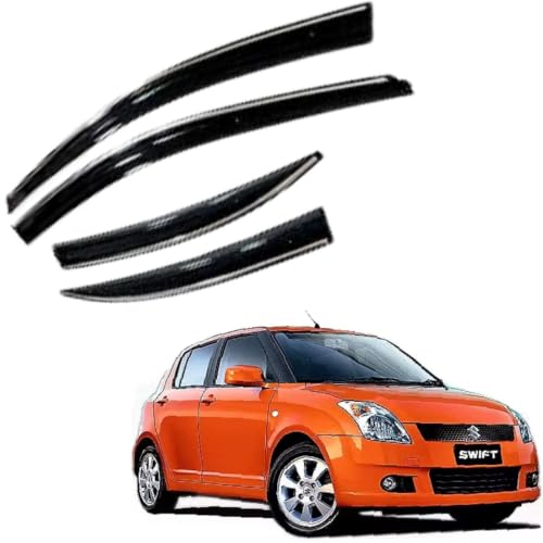 Image of CAR SAAZ Chrome Line Door Visor for Swift Type 1-3(2005-2010)(Set of 4Pcs) | Wind Deflector Rain Guard