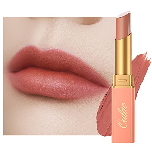 Oulac Nudefarben Lippenstift und Blush, Matt Hochpigmentierter Geschmeidige, Multi-Use Blush Stick, Hydratisierte, Langanhaltend Lip Cream,für Wangen und Lippen,Vegane Tierversuchsfreie, 3.6g(Y12)