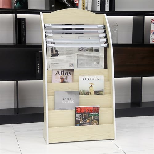 Soporte vertical para folletos revistero de pie de madera expositor 4