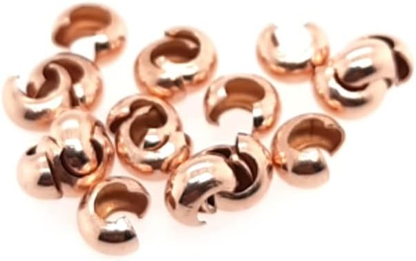 20pcs 14/20 Rose Gold-Filled Open Crimp Bead Covers, 3MM, by CRAFT WIRE - Image 2