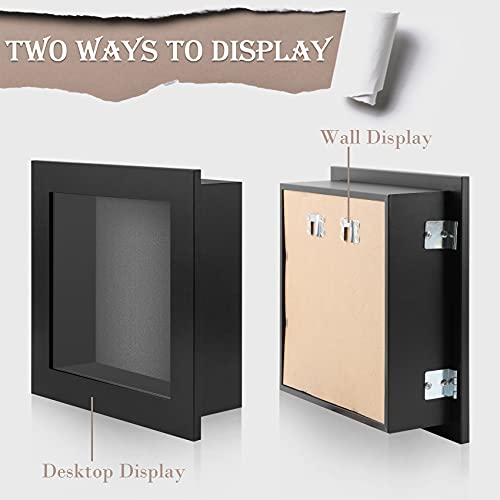 Golden State Art, 8X8 Shadow Box Frame Display Case, 2-Inch Depth, Great For Collages, Collections, Mementos, 6 Pins Included (Black, 1 Pack) #TOP3