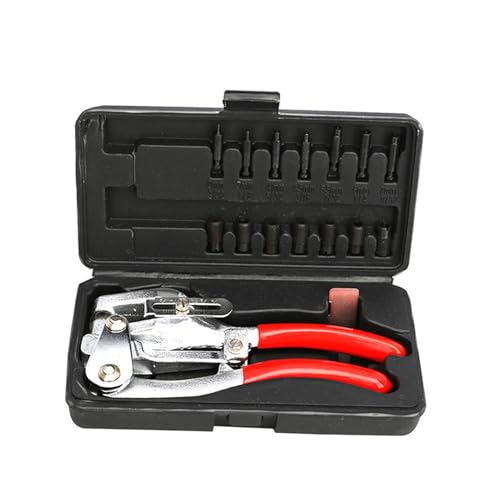 Garosa 16PCS Multifunctional Punching Pliers Set, PVC Dipped Handles, Manual Hole Punch for Metal, Leather, Plastics and More