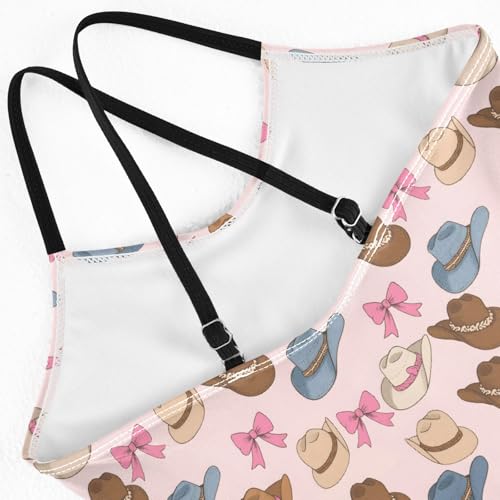 senya Girls Swimsuits One-Piece Swimwear Tie Bathing Suit Beach Summer Round Neck 7-8T Bow Hat Pattern4