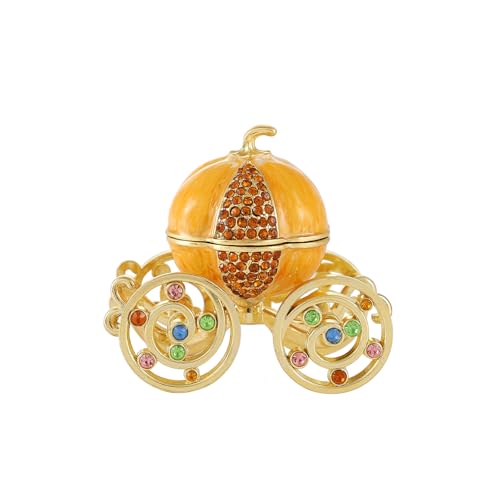 QIFU Hand Painted Pumpkin Carriage Enamel Trinket...