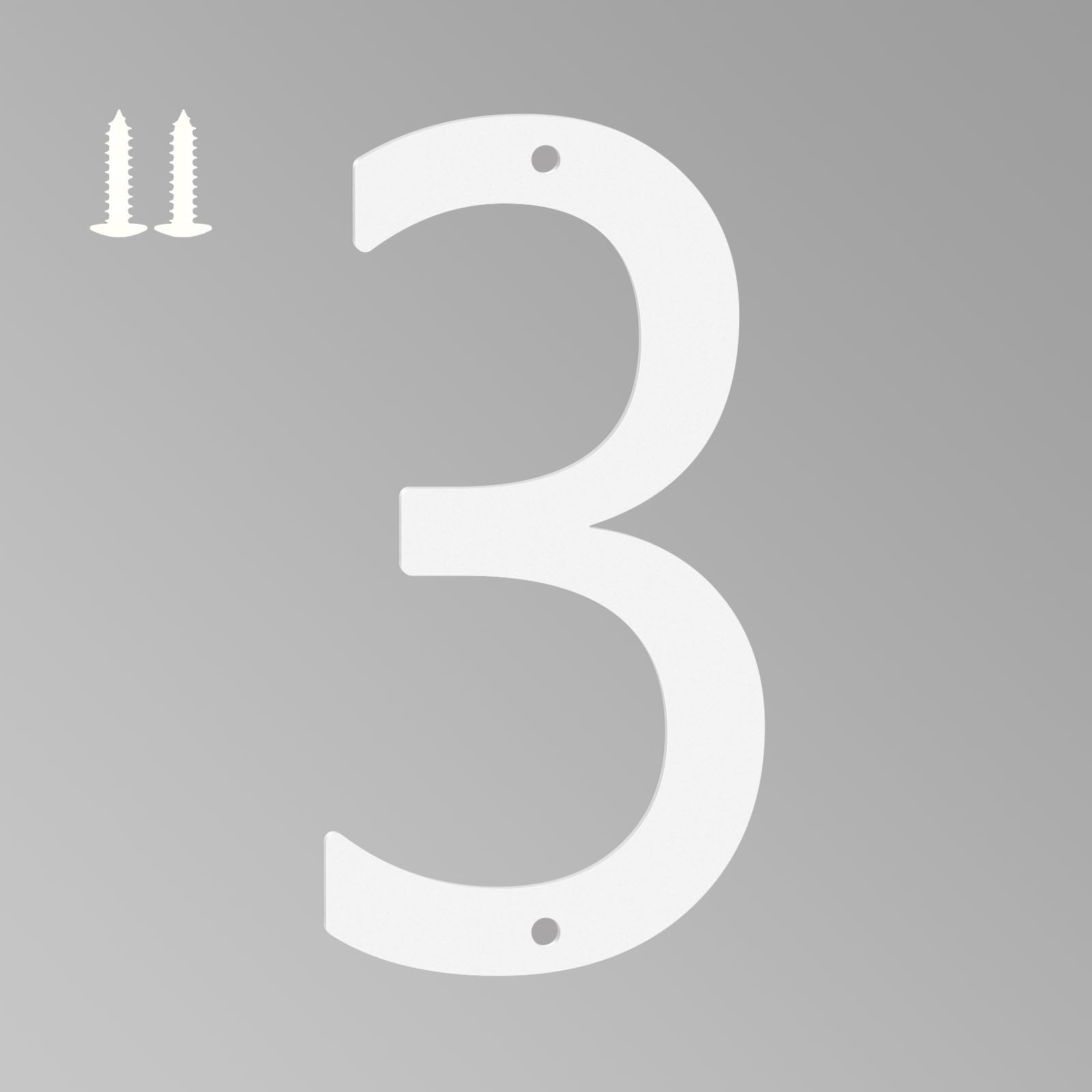 2.5 Inch White House Numbers for Outside, Metal Letters for Outdoor Signs, Anti-rust Aluminium House Address Letters for Front Door, Office, and Garden Decoration (Number 3)