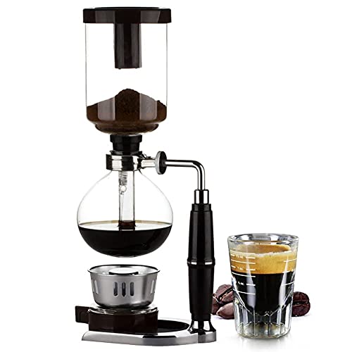 Kaffeemaschine Kaffeemaschine Tee-Siphon-Topf Vakuum-Kaffeemaschine Glas-Kaffeemaschine Filter 3 Tassen Haushaltskanne…