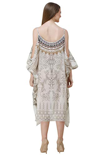 Image of RAVI RAJORIA Georgette Digital Printed Beach Wear Kaftan Blue Free Size R800 | Multi Color 2