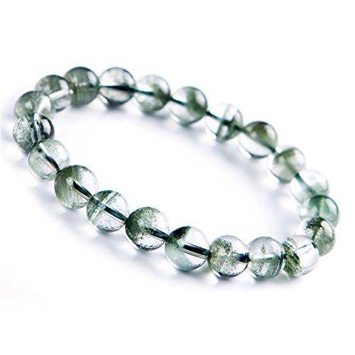 Bracelet en quartz fantôme vert 9mm pour lithothérapie et méditation naturelle