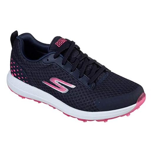 Skechers Damen Max Fairway 2 Spikeless Mesh-Golfschuhe - Marine/Rosa - UK 7