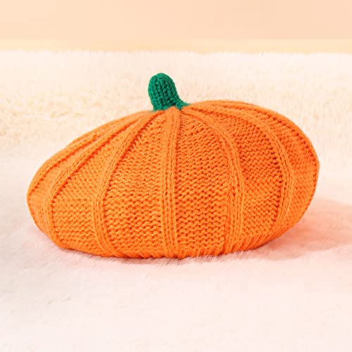 Parents&Children Artist Hat Pumpkin Halloween Hats Fall Winter Hats for Adults Ladies Winter Supplies4