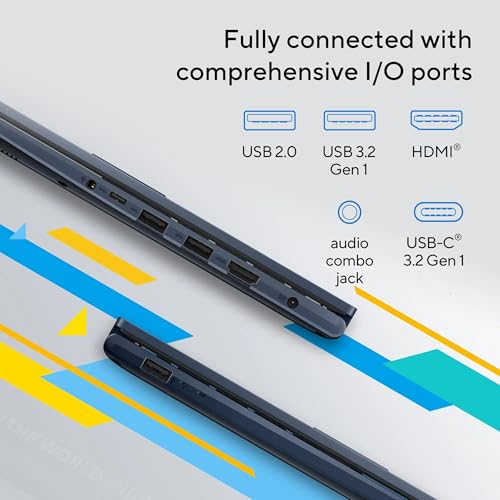 Image of ASUS Vivobook 14, (i5 14th Gen) Intel Core 5 120U, Thin & Light Laptop(16GB RAM /512GB SSD /FHD /14 /60Hz /Fingerprint Reader /M365 Basic (1Year)* /Office Home 2024 /Quiet Blue /1.4 Kg) X1404VAP-EB1542WS