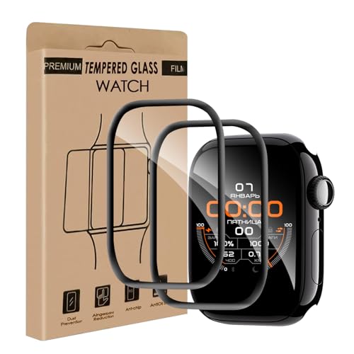 Carantee 2 Stück Schutzfolie für Panzerglas für Apple Watch Series 10/11(46mm) Kratzschutz Schutzglas Keine Blasen Sensitive Touch Anti-Öl Hoch Definition Apple Watch 10 46mm Displayschutzfolie