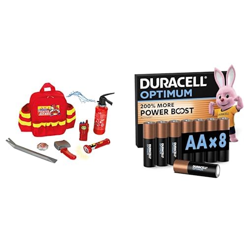 Sac à dos Theo Klein Henry pour jouer au pompier dans le jardin avec piles AA