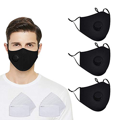 Reusable Face Protection with Filter,3Pack Washable Half Face Bandanas with 20 Replaceable Filters for Anti-Dust,Pollen,Outdoor Activities,Unisex