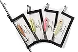COASTAL CASTERS Fishing Lure Wraps, 4 Pack Clear PVC Fishing Hook Lure Covers, Saltwater Resistant...