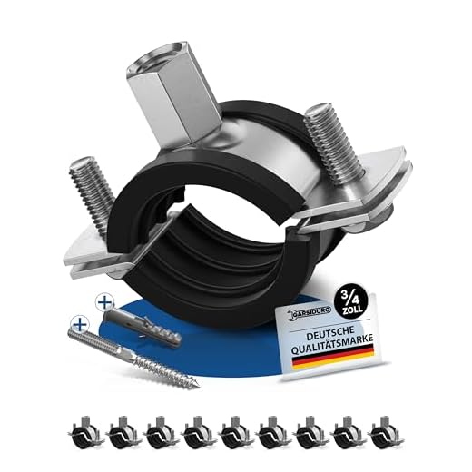 GARSIDURO® Profi Rohrschellen | 3/4 Zoll (26-30mm) 10 Stück | mit passenden Stockschrauben und Dübeln | Schraubrohrschellen Stahl verzinkt mit Gummieinlage zur Rohrbefestigung und Rohrhalterung | 3/4"