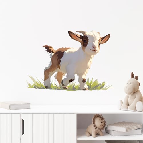 Vinilo Decorativo Pared Cabra Pigmea Blanca 36x28 cm miniatura 3