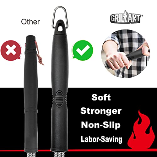 Grillart Grill Brush And Scraper, Extra Strong Bbq Cleaner Accessories, Safe Wire Bristles 18" Barbecue Triple Scrubbers Cleaning Brush For Gas/Charcoal Grilling Grates, Wizard Tool Br-8115 #TOP1