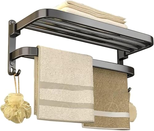 Porte-serviettes étagère gain de place pour petite salle de bain moderne