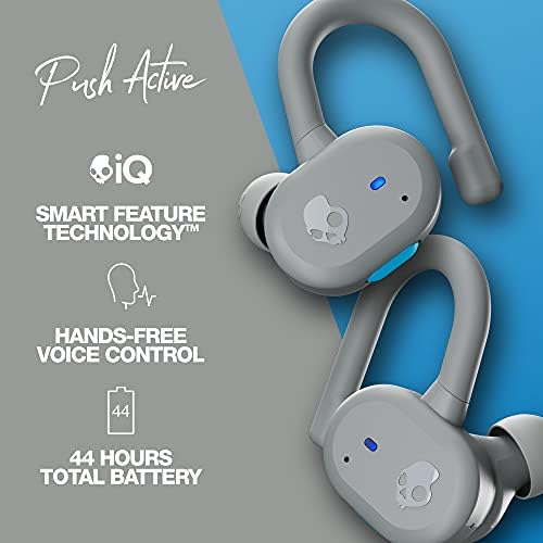 Skullcandy Push Active True Wireless In-Ear Earbuds - Light Grey/Blue (S2BPW-P751)