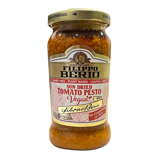 Image of Filippo Berio Sun Dried Tomato Pesto Vegan • Dairy Free • Plant Based • Gluten Free, 6.7 oz ℮ 190 g, 6 Pack