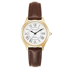 Brown Strap, Gold Case, White Dial