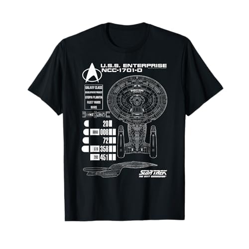 Star Trek: The Next Generation U.S.S. Enterprise Chart Camiseta
