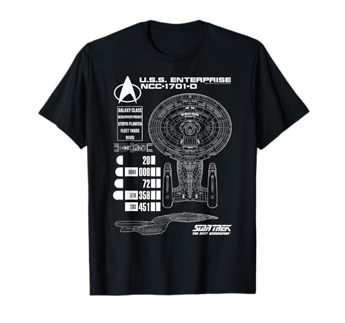 18TKNG00012A-001 Star Trek: The Next Generation U.S.S. Enterprise Chart Maglietta