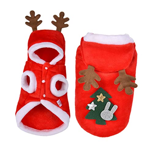 Hohopeti Macacão tamanho quente para gatos roupas de inverno/outono vestido de rena fantasia em form