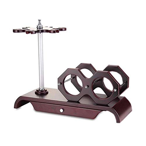Soporte de vino de madera para 2 botellas y 6 copas miniatura 6