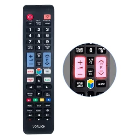 Vorlich® Universal Remote Control for All Samsung TVs, Samsung Smart TV Remote, All Samsung LCD LED QLED SUHD UHD HDTV Curved Plasma 4K 3D Smart TVs Cover