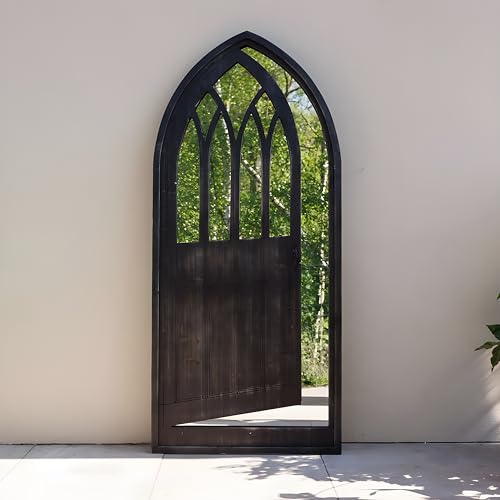 Primrose Open Gate Illusion Garden Mirror Arched Wooden Glass 180cm