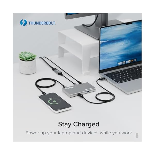 Plugable 5-in-1 Thunderbolt 4 Hub,Single 8K or Dual 4K Display, 4K HDMI Adapter Included, Thunderbolt 4/3, USB4,USB-C Expansion for Modern Mac and Windows Systems, Driverless - Image 7
