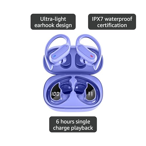 TRAUSI Wireless Earbuds, True Wireless Stereo Earphones Purple