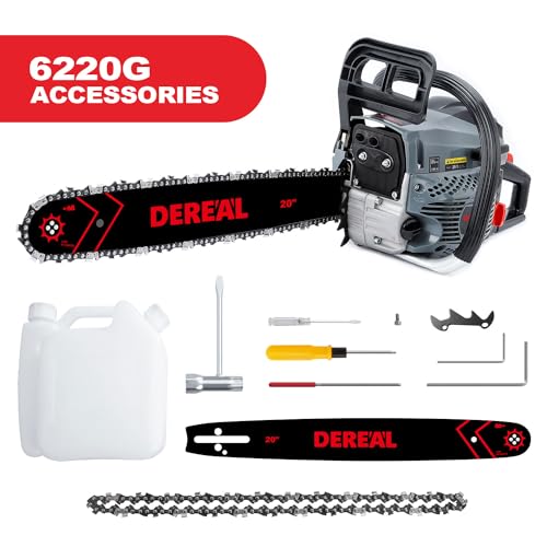 Gas Chainsaw 20 Inch 6220G Gas Powered Chainsaw, 62 CC 2.95 HP, 2-Stroke Engine with High Performance for Wood Cutting and Tree Trimming - Thumbnail 6