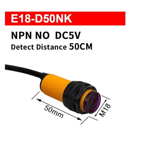 Sensor de vehículo E18-D50NK 5V NPN interruptor fotoeléctrico regulable 3-80cm 3
