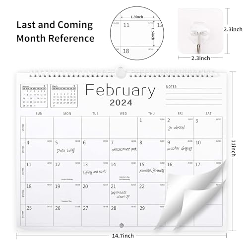 Yinghezu Wall Calendar -Calendar 2024-2025 from Jan. 2024 to Jun. 2025,18 Months Calendar,14.7"×11"Thick Paper with festival Dates and Ruled Blocks for Home or Office New Year and Christmas Gifts - Image 4