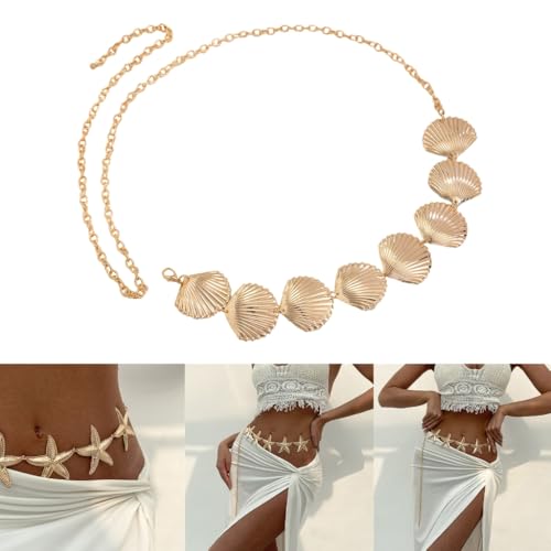 Engraved Waist Belt Metal Craftsmanship Adjustable Exquisites Chain for Beach3