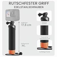 FitStill Zubehörset für DJI OSMO Action 6, wasserdichtes Gehäuse bis 60 m/196 ft + Silikon-Schutzhülle + Displayschutzfolie aus gehärtetem Glas + Schwimmkörpergriff + Tragetasche + Filter, Action 6 Zu – Ansicht 9