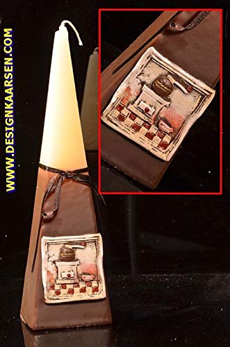 Kaffeemuhle, Pyramide Kerze, 6x24 cm - Luxus Kerze. Hergestellt Niederlanden und Diese Luxuskerze kommt sehr schnell zu Ihnen.