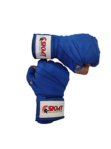 Image of SKMT Never Lose Until You Win Hand Wraps, Hand Wraps for Boxing, Boxing Hand Wrap /Punching Hand Wraps Length 180 inch (Blue)