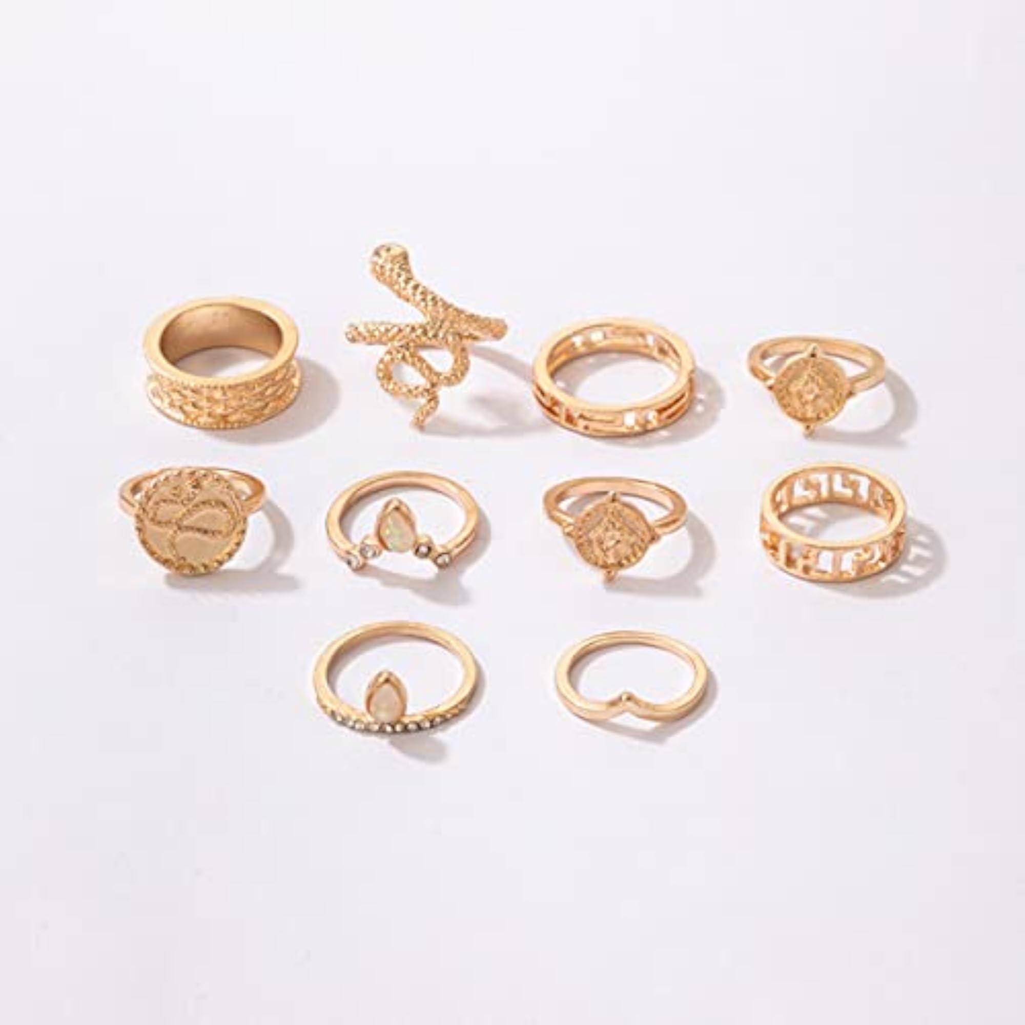 Snake Stackable Rings Set of 10