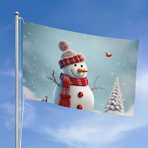 Drapeau de Noël bonhomme de neige robuste grand format ornement extérieur durable