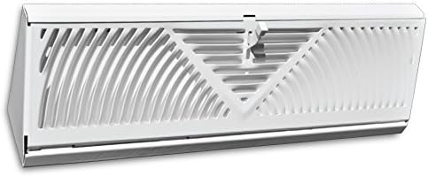 15" Corner Baseboard Grille - White - HVAC Corner Vent Cover